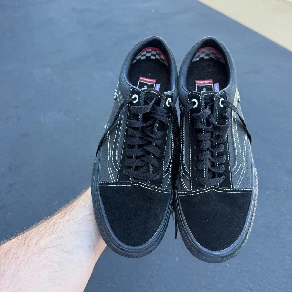 Vans Skate Old Skool Black‎ Black White Stitching PopCush Mens 9 Sneakers